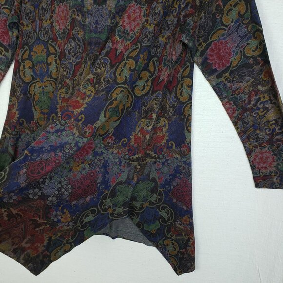 Soft Surroundings Poppy Field Tunic Top Sweater Paisley Floral Fairy size L Boho - Picture 6 of 12